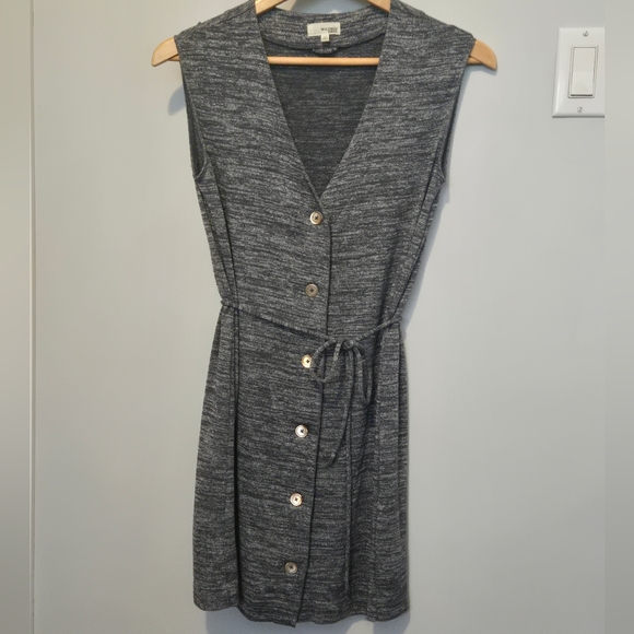 Wilfred Gray Sleeveless Button-Front Knit Mini Dress - Picture 8 of 8